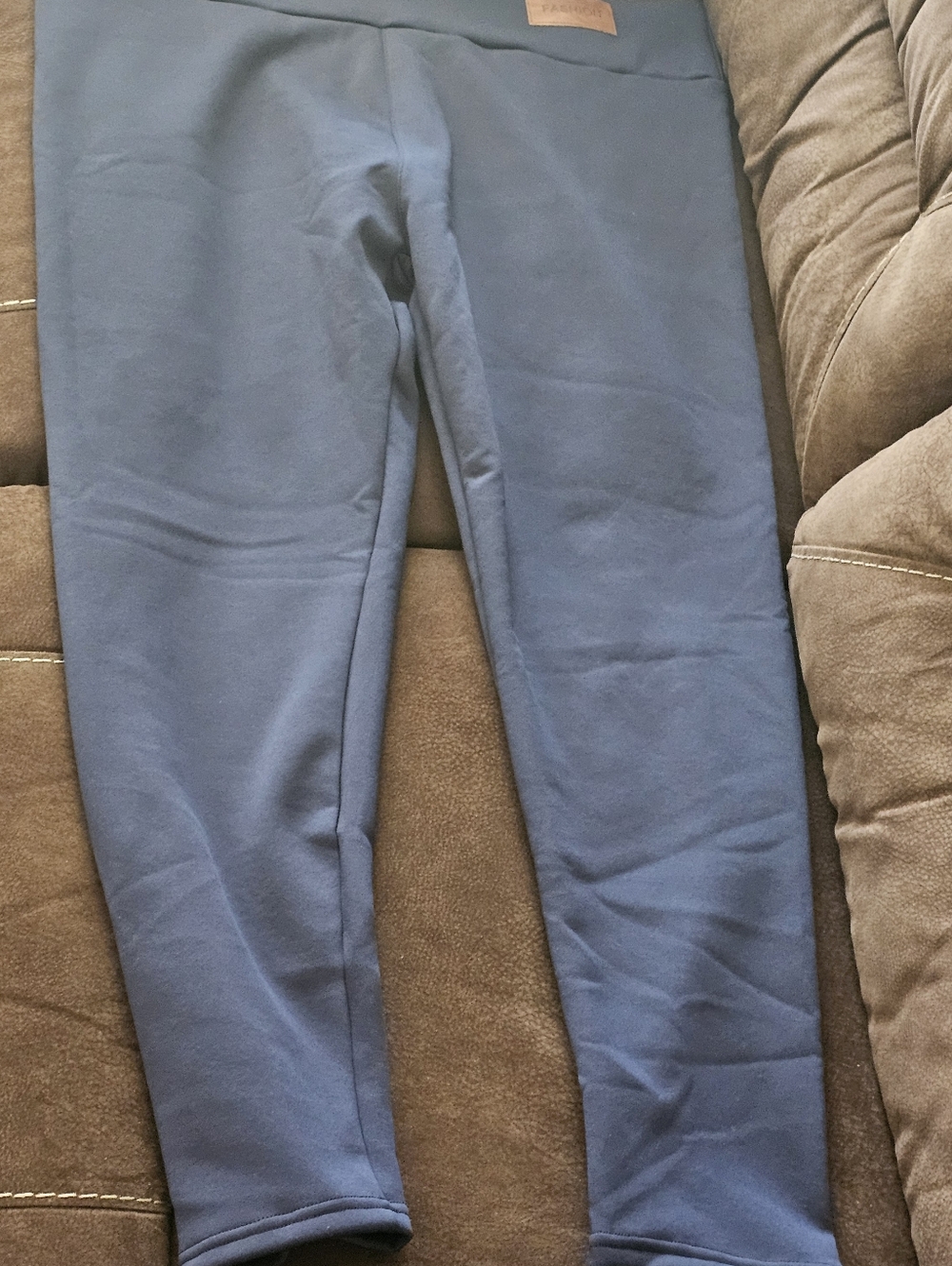 Solid Blue & Pink High-Waist Leggings